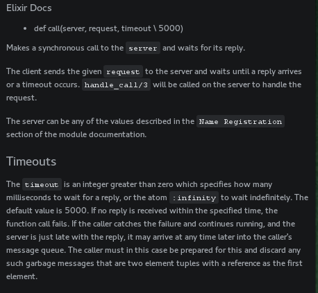 Elixir docs displayed