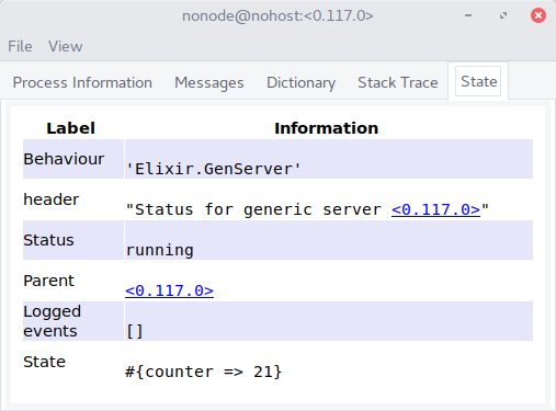 observer inspecting GenServer State